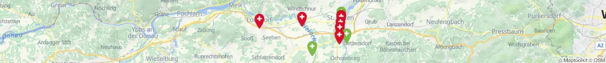 Map view for Pharmacies emergency services nearby Markersdorf-Haindorf (Sankt Pölten (Land), Niederösterreich)